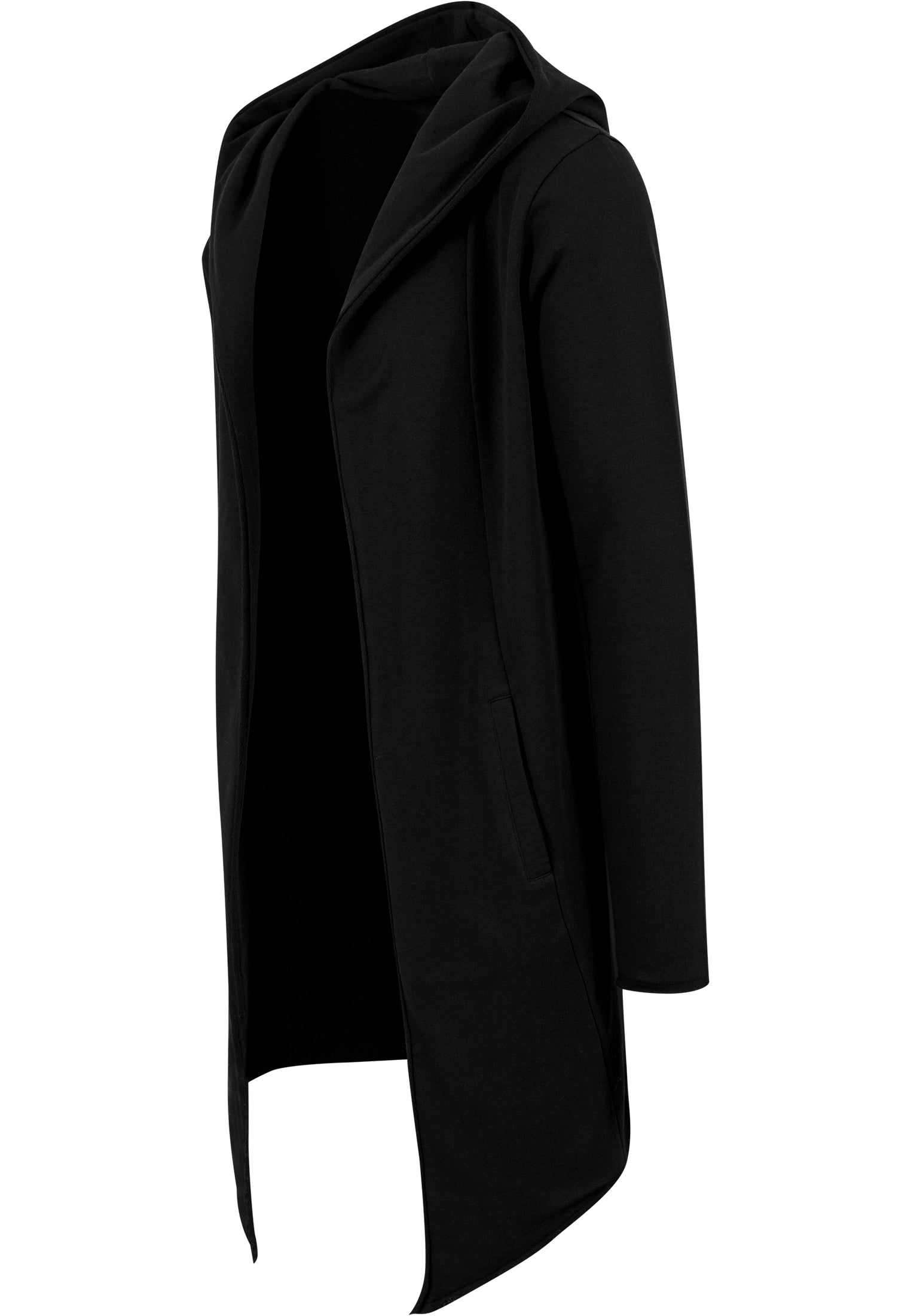 TB 1389 Long Hooded Open Edge Cardigan