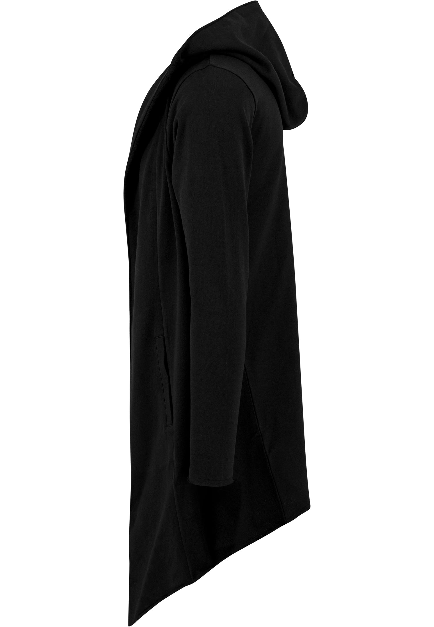 TB 1389 Long Hooded Open Edge Cardigan