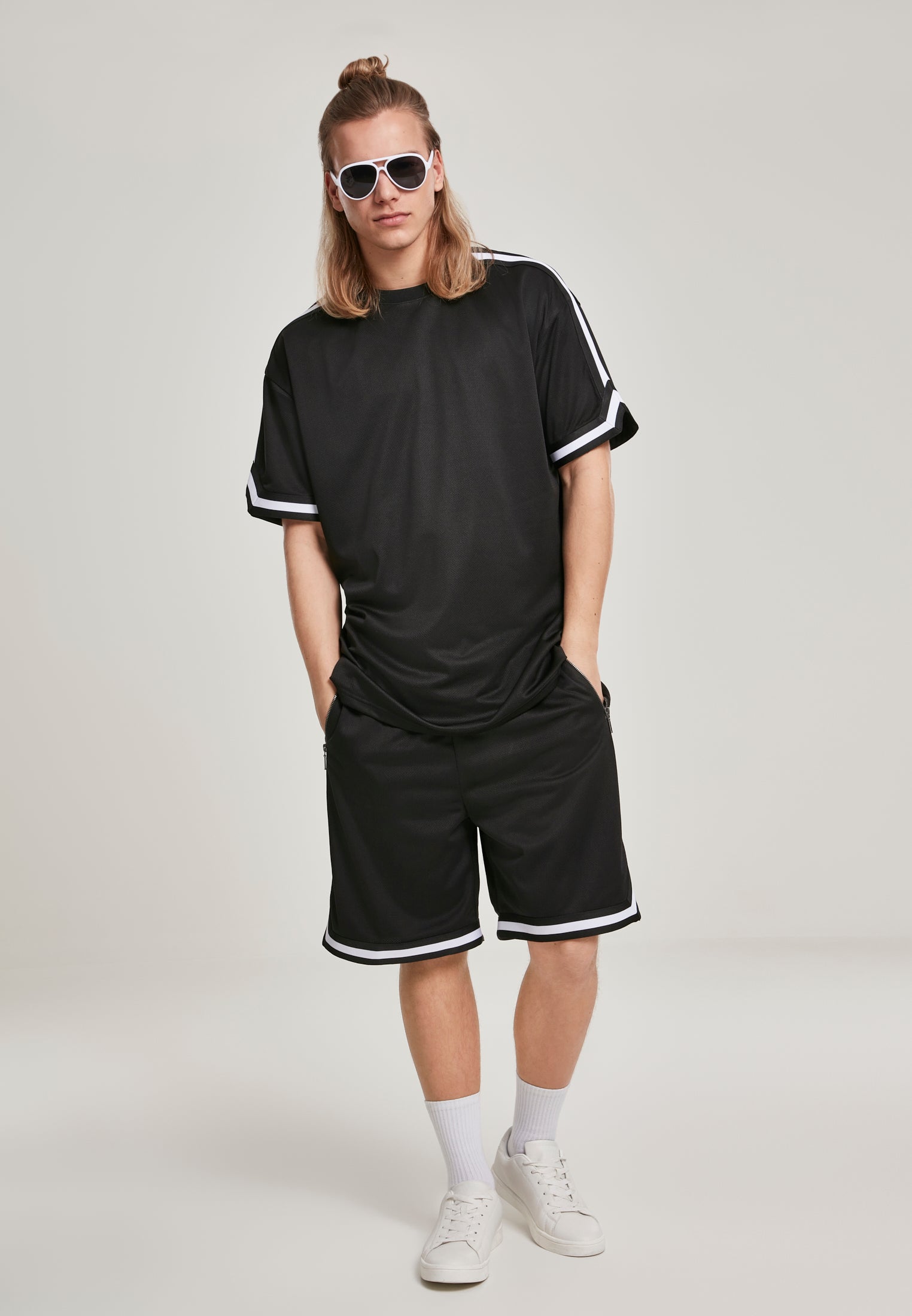 TB 2890 ovs stripes mesh tee