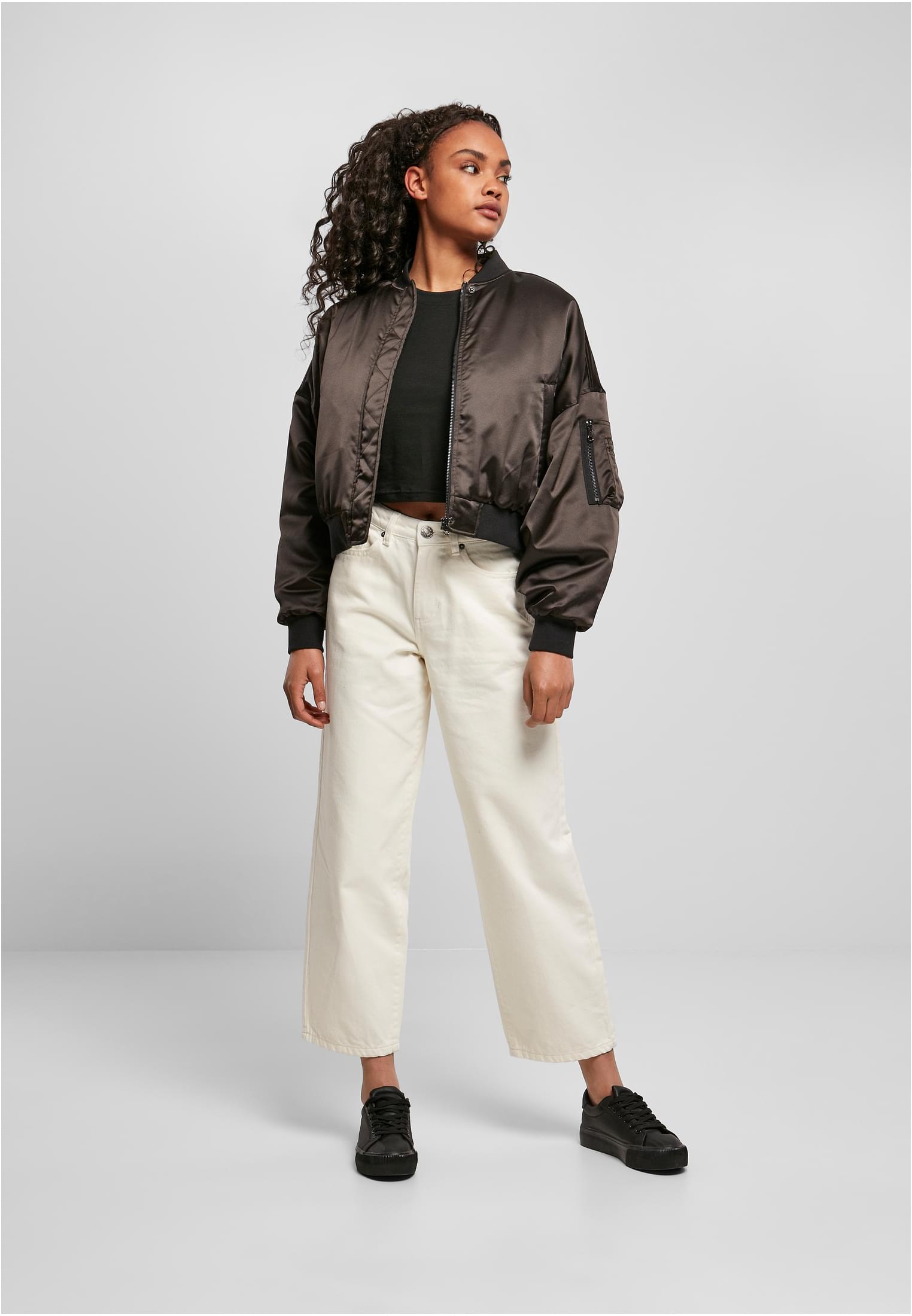 TB 4542 short ovs satin bomber jacket