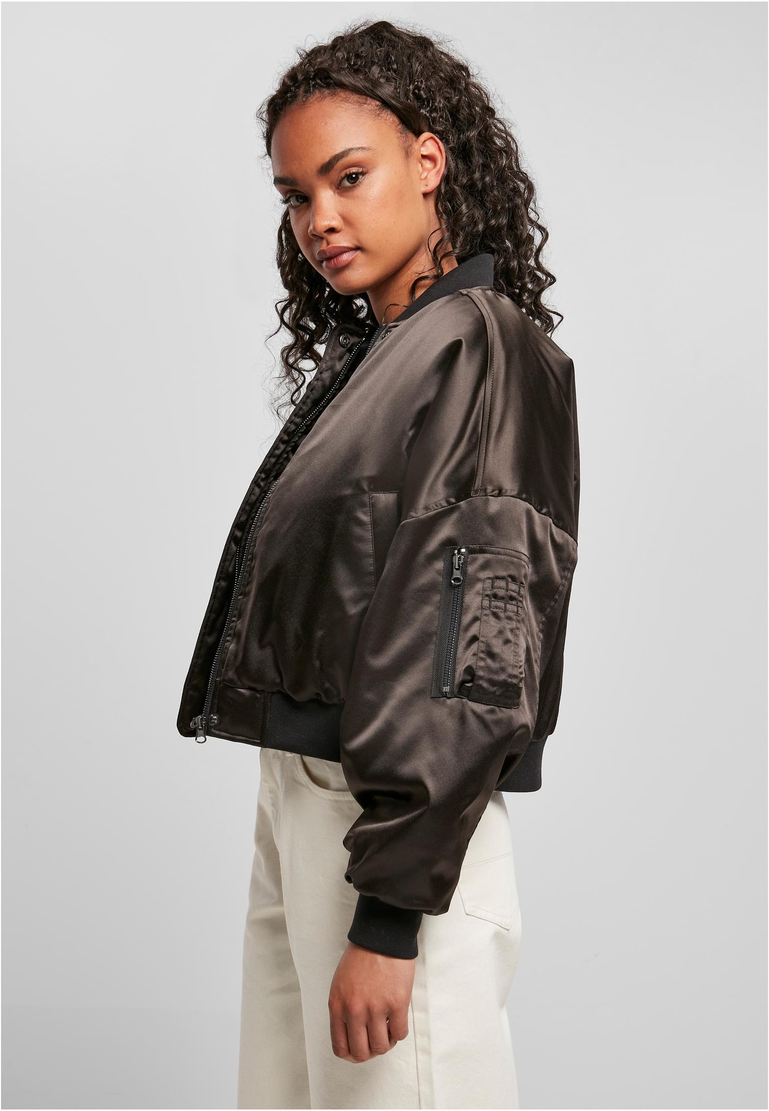 TB 4542 short ovs satin bomber jacket
